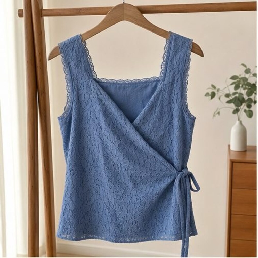 Blue Smocked Top